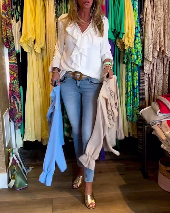 Damdesignerblusar med volang