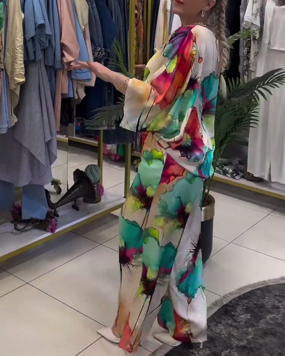 Lotustryckset med en axel och trekvartsärm