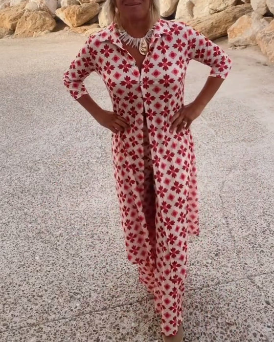 Fashionabla tryckta tvådelade set