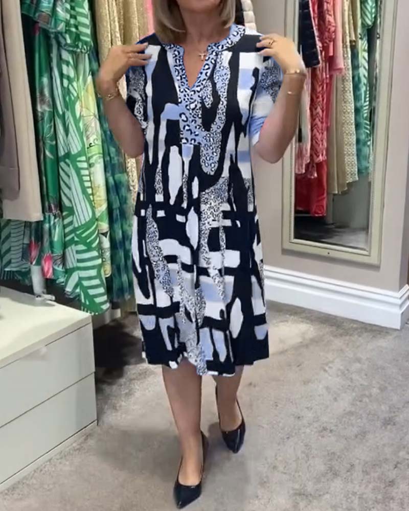 Leopardmönstrad midiklänning för kvinnor
