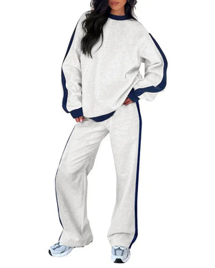 Set Sidofärgblock Rund Halsning Sweatshirt
