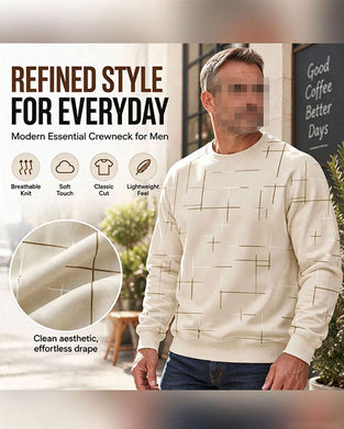 Sweatshirt Herrar Avslappnad Linje