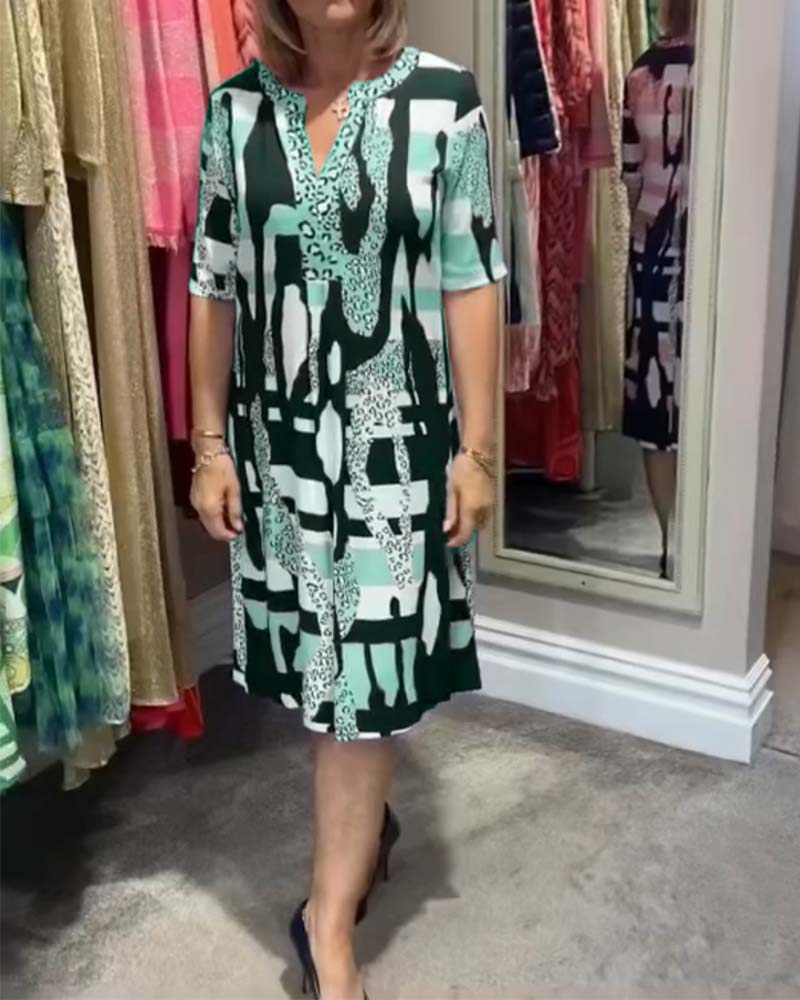 Leopardmönstrad midiklänning för kvinnor