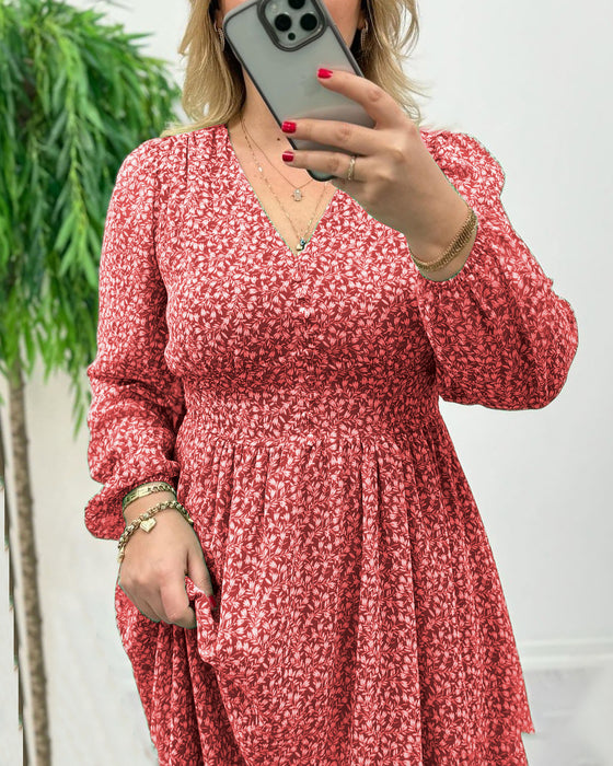 Elegant klänning med tryck