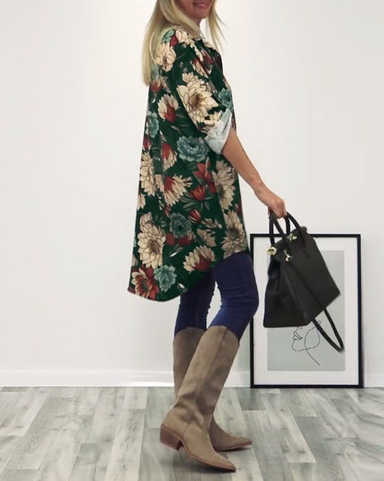 Lapelskjorta i leopardmönstrad patchwork