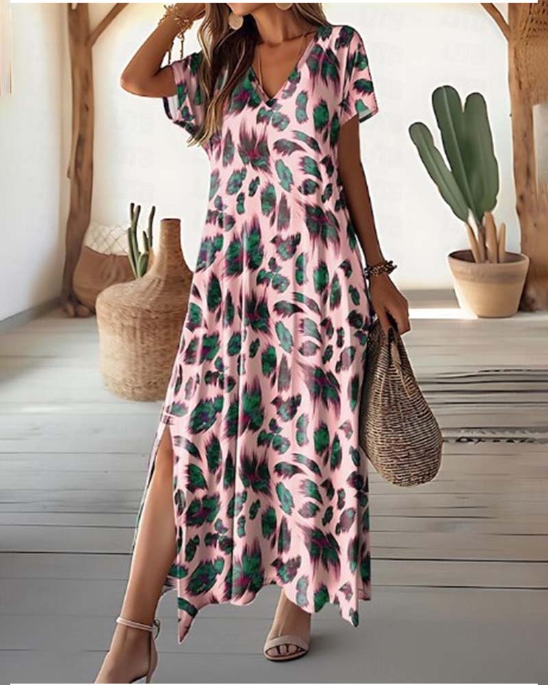 Kjol med split och V-ringning lång