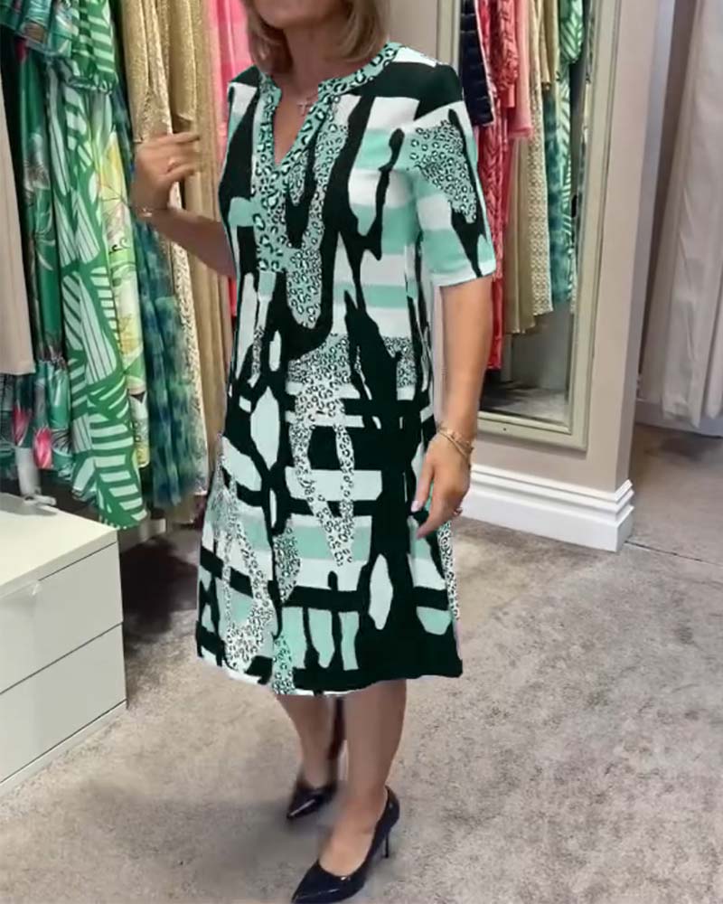 Leopardmönstrad midiklänning för kvinnor