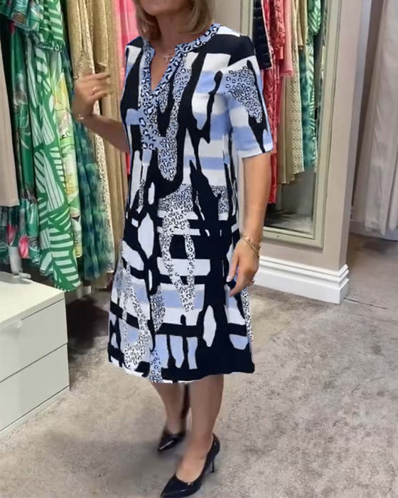 Leopardmönstrad midiklänning för kvinnor