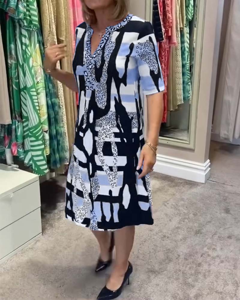 Leopardmönstrad midiklänning för kvinnor