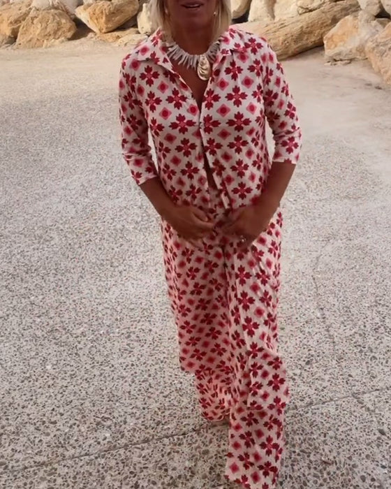 Fashionabla tryckta tvådelade set