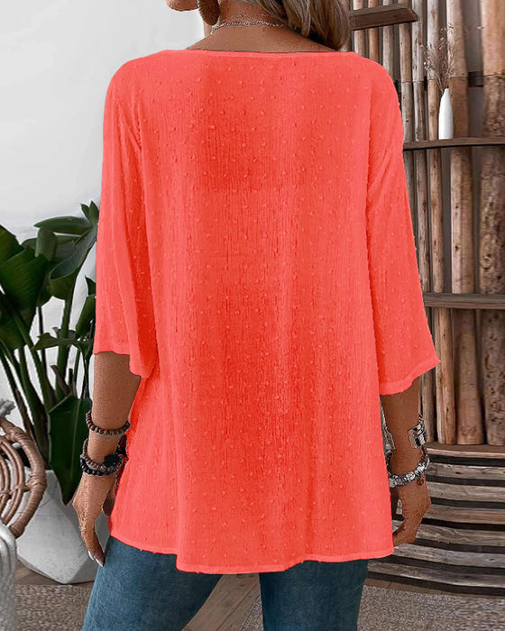 Enfärgad patchwork-top casual