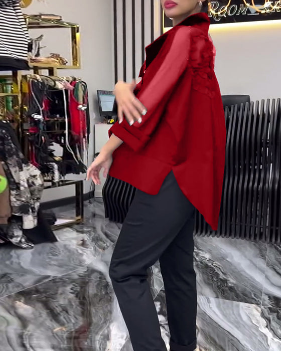 Lapelblom i spets med lapptäcke