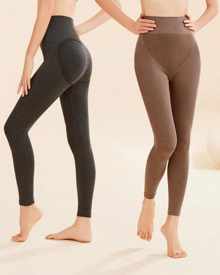 Leggings Enfärgad Hög Midja