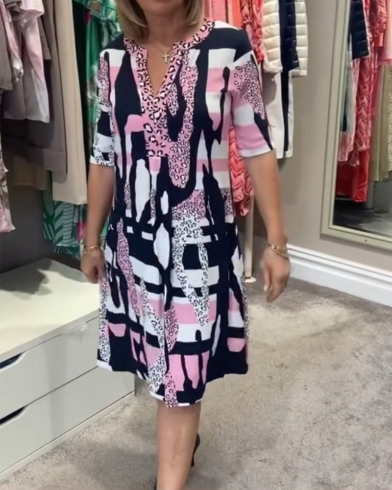 Leopardmönstrad midiklänning för kvinnor