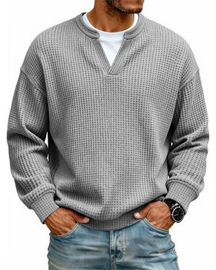 Sweatshirt Herr Runda Halsen Falsk Skiktad