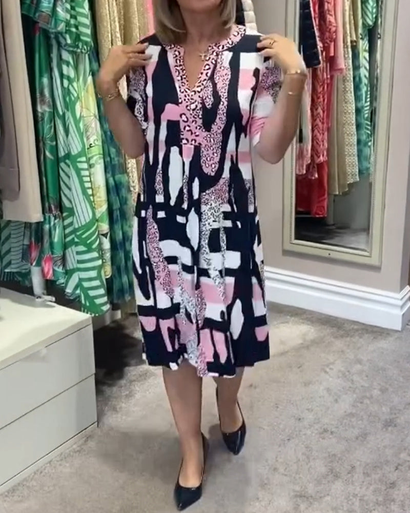 Leopardmönstrad midiklänning för kvinnor