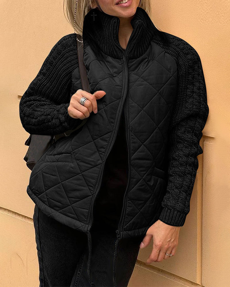 Enfärgad dragkedja med hög krage