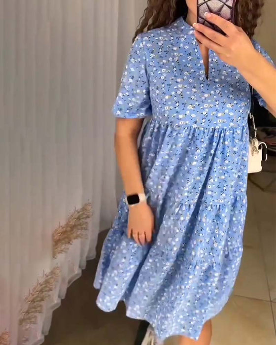 Lös blommig ledig klänning