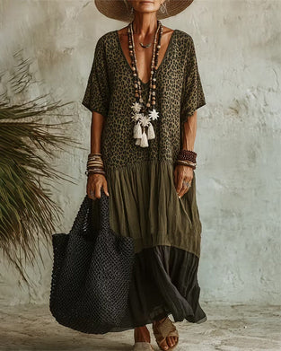 Klädning Avslappnad Leopard Maxi