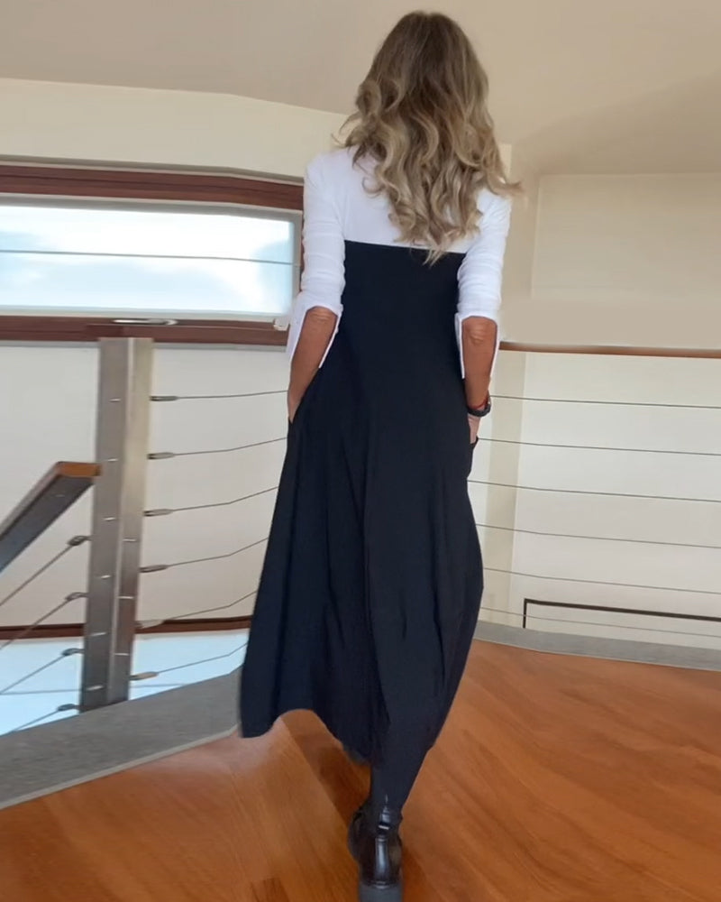 Fashionabla enfärgade kjol med dragkedja