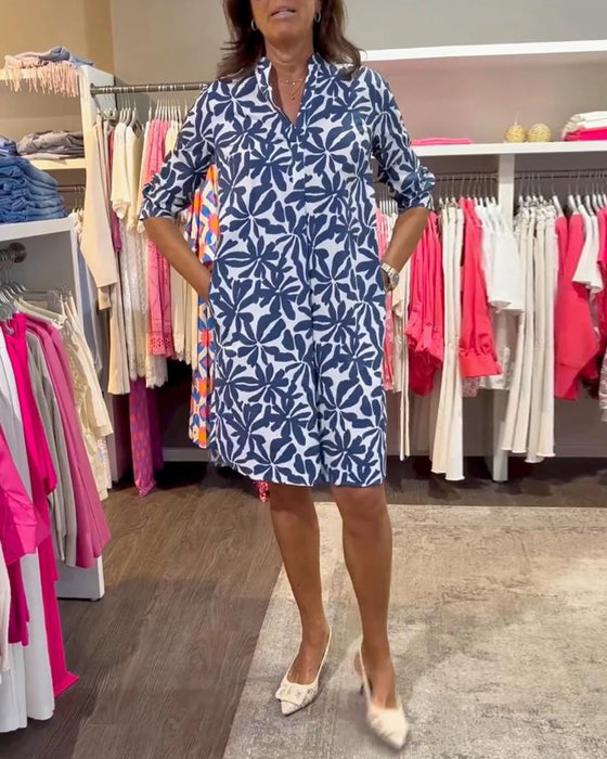 Casual klänning med tryckt och Above knä