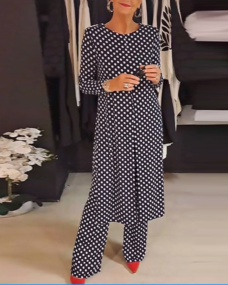 Elegant prickig slitskostym