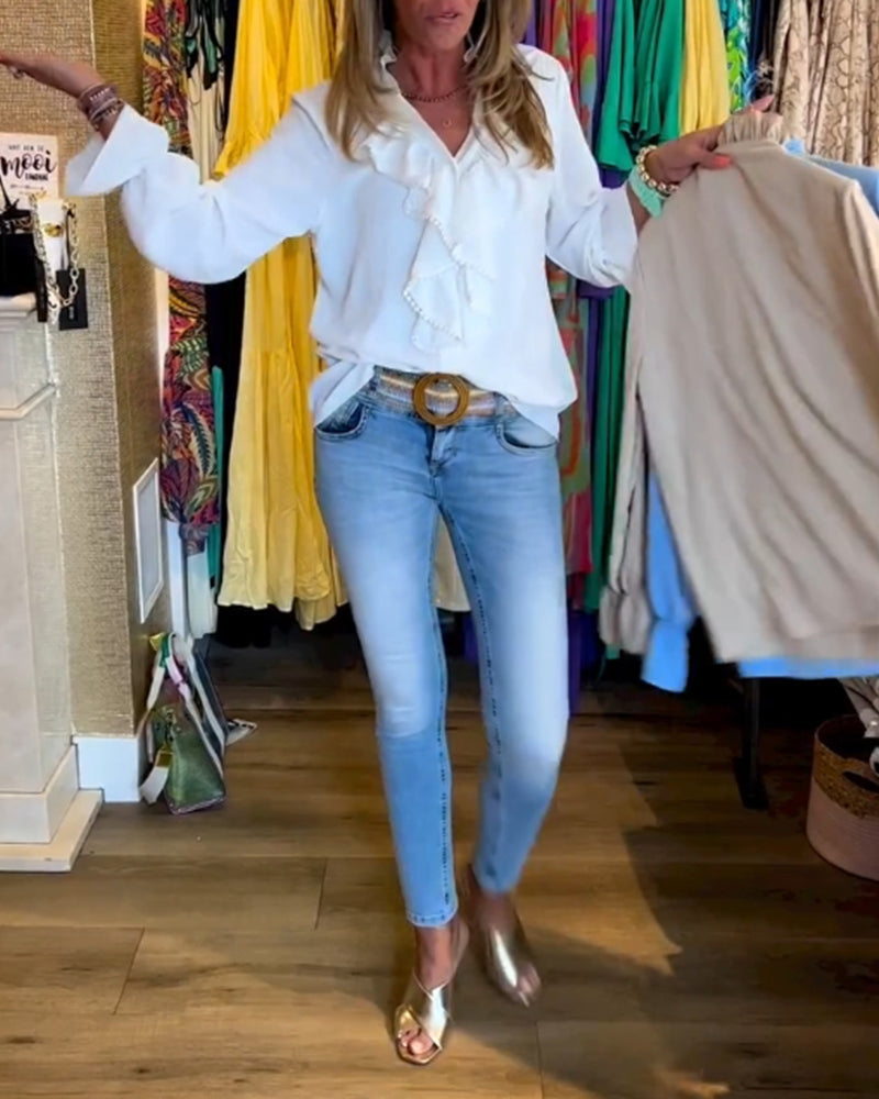 Damdesignerblusar med volang