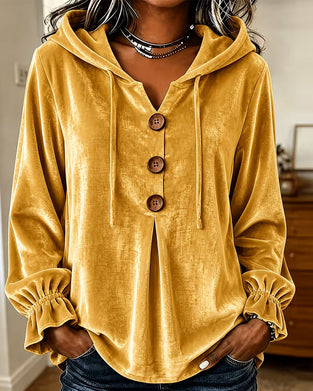 Hoodie Solid Knapp Casual