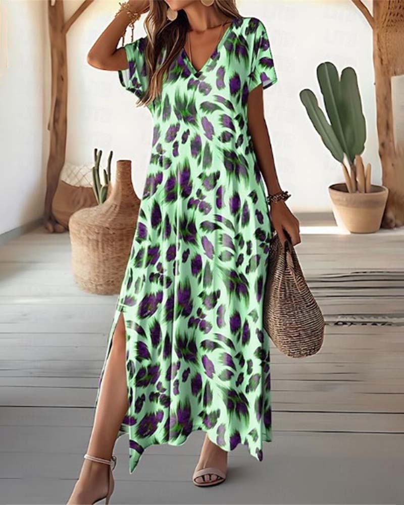 Kjol med split och V-ringning lång