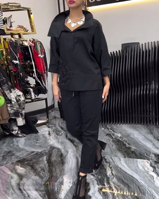 Lapelblom i spets med lapptäcke