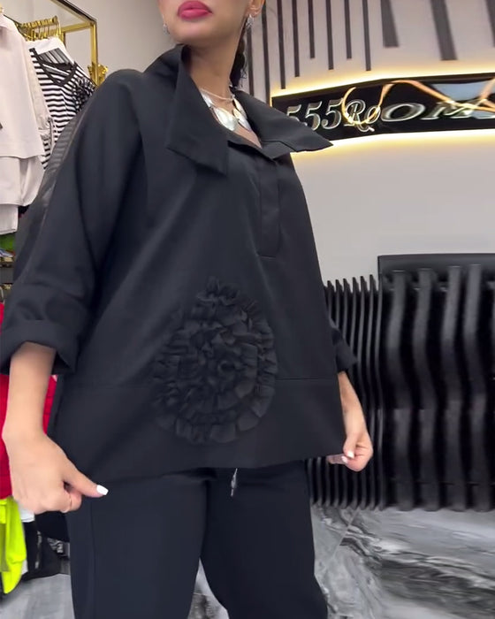 Lapelblom i spets med lapptäcke