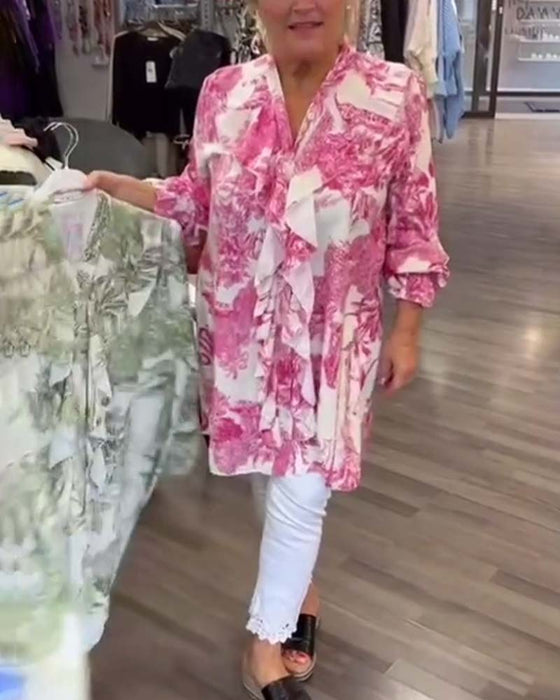 Milt tryckt volang blus