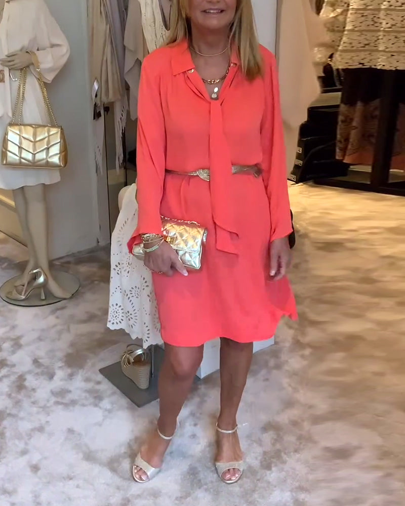 Lapel enfärgad bandklänning