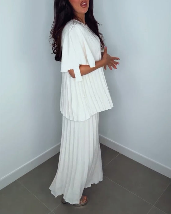 Enfärgade plisserade lösa set