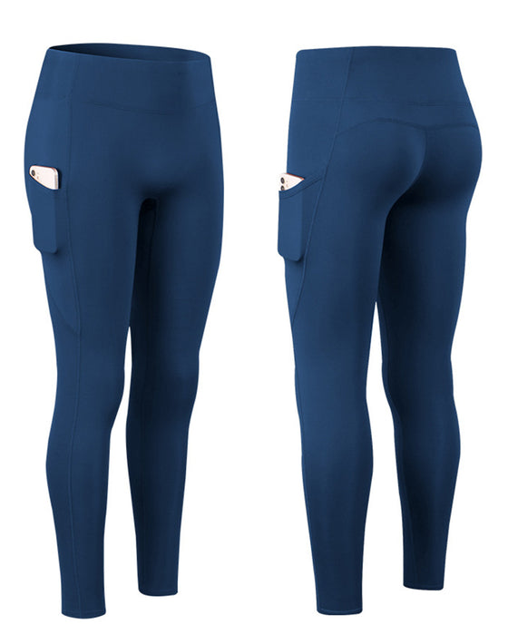 Enfärgade leggings med fleecefickor