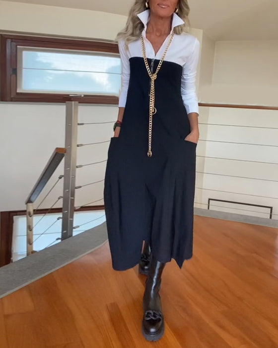 Fashionabla enfärgade kjol med dragkedja