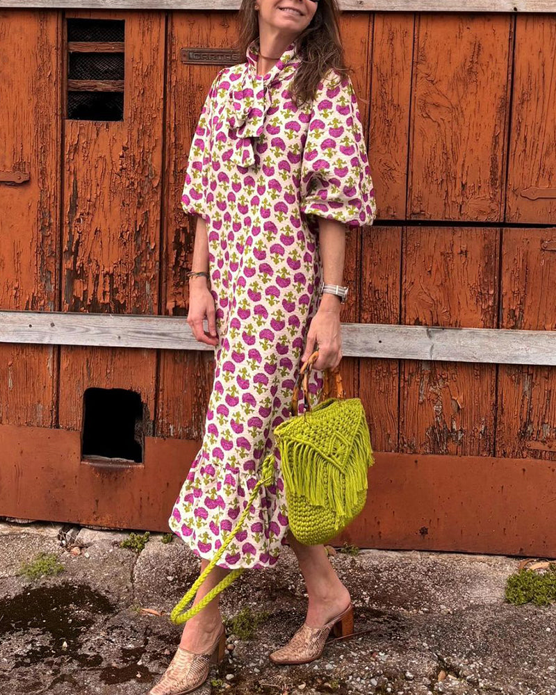 Elegant klänning med puffärm