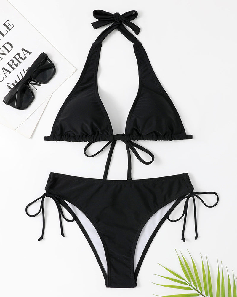 Sexig grimma bikini i enfärgad