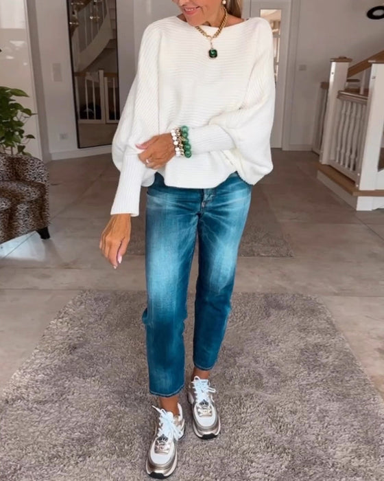 Enfärga Tröja med lanterninärm