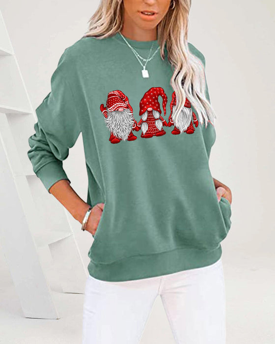 Långärmad tröja med tre tomtar
