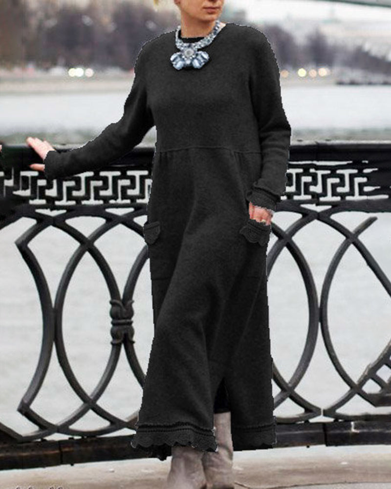 Enfärgad maxi klänning