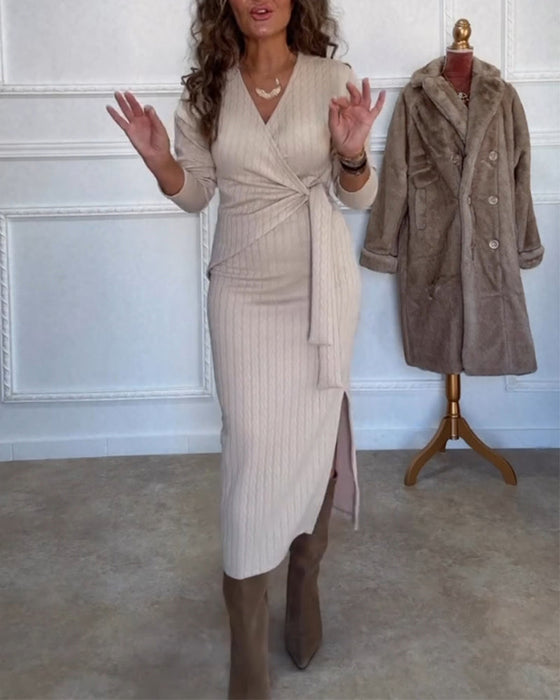 Elegant Bodycon-klänning med V-ringning