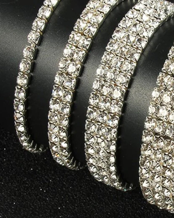 Fotlänk med flerskikts ankel i stretchkristall