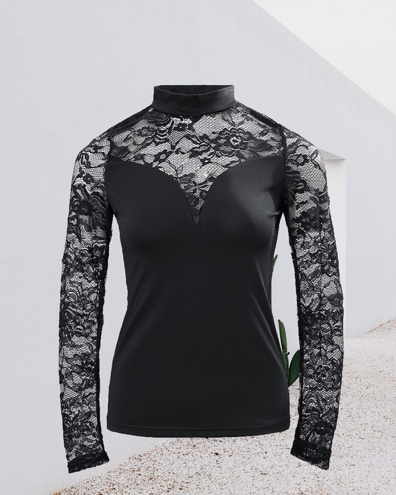 Långärmad Topp med spets