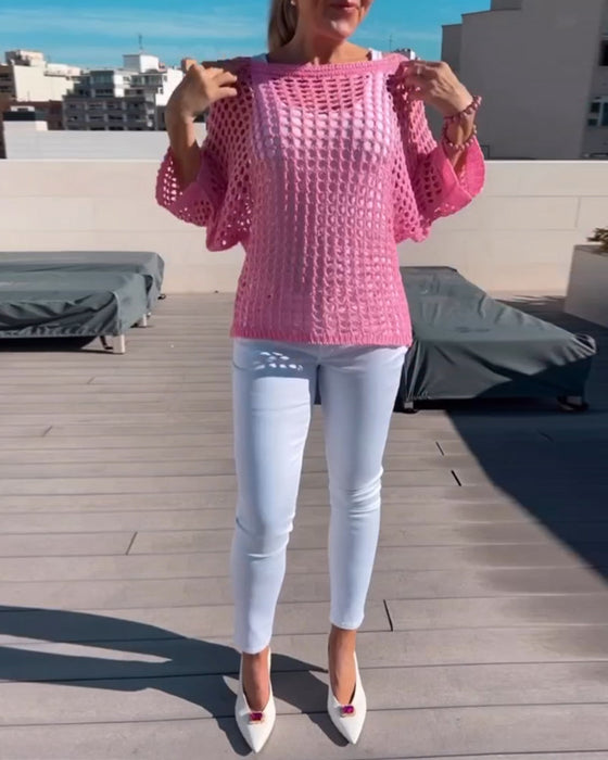 Enfärgade utskuren topp