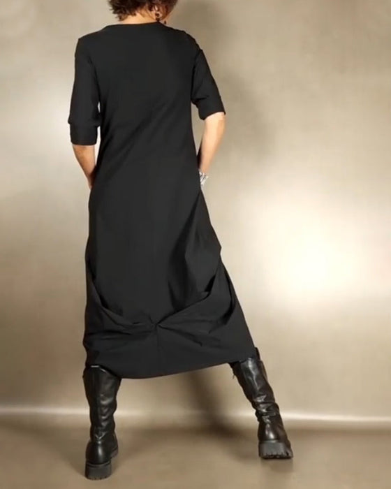 Lös A-line klänning med fickor