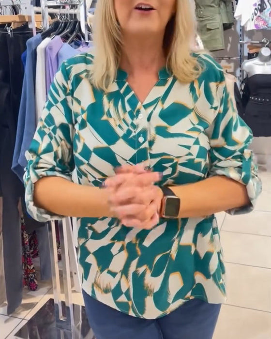 Enkel lös topp med tryck