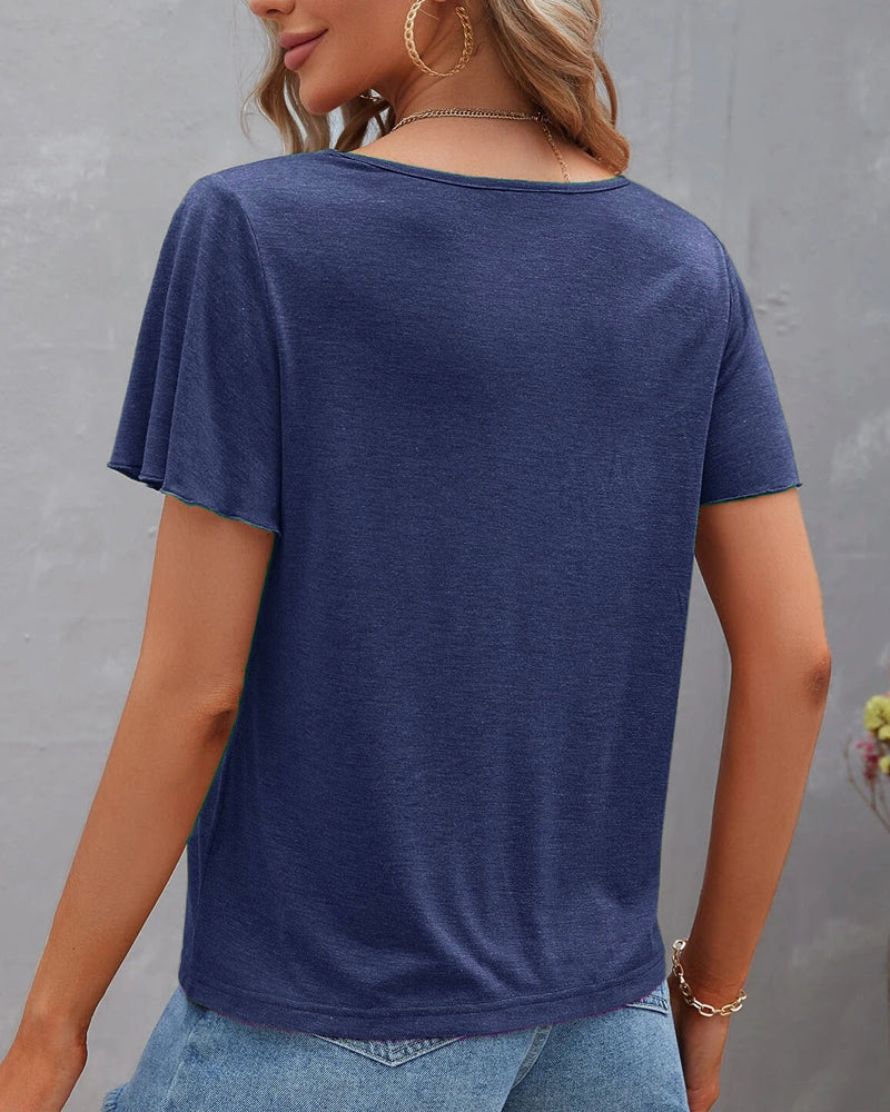 Enfärgad Cut Out T-shirt