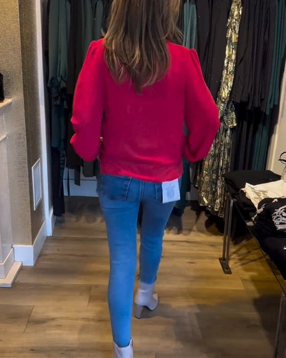 Elegant blus med lanternärmar