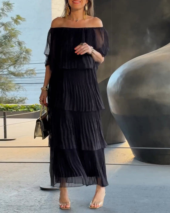 Elegant klänning med en axel